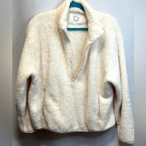 OFFLINE by Aerie Sherpa Quarter Zip Pullover Cream Large - Picture 3 of 9